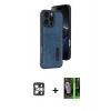 MARSİLYAN™- iPhone 16 Pro Max Kılıf Yörünge Işık Serisi - Şeffaf 360 Full Body Arka Koruyucu + PVD Metal Kamera Lens - GS