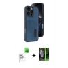 MARSİLYAN™- iPhone 16 Pro Max Kılıf Yörünge Işık Serisi - Şeffaf 360 Full Body Arka Koruyucu + Raze Metal Kamera Lens - BZ