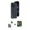 MARSİLYAN™- iPhone 16 Pro Max Kılıf Yörünge Işık Serisi - Şeffaf 360 Full Body Arka Koruyucu + Raze Metal Kamera Lens - SH