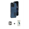 MARSİLYAN™- iPhone 16 Pro Max Kılıf Yörünge Işık Serisi - Şeffaf Pasifik Cam Ekran Koruyucu + PVD Metal Kamera Lens - GD