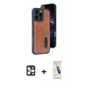 MARSİLYAN™- iPhone 16 Pro Max Kılıf Yörünge Işık Serisi - Şeffaf Pasifik Cam Ekran Koruyucu + PVD Metal Kamera Lens - GD