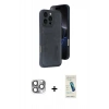 MARSİLYAN™- iPhone 16 Pro Max Kılıf Yörünge Işık Serisi - Şeffaf Pasifik Cam Ekran Koruyucu + Pers Alüminyum Kamera Lens - GI