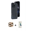 MARSİLYAN™- iPhone 16 Pro Max Kılıf Yörünge Işık Serisi - Şeffaf Pasifik Cam Ekran Koruyucu + Pers Alüminyum Kamera Lens - CLTM