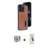 MARSİLYAN™- iPhone 16 Pro Max Kılıf Yörünge Işık Serisi - Şeffaf Pasifik Cam Ekran Koruyucu + Pers Alüminyum Kamera Lens - GI