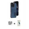 MARSİLYAN™- iPhone 16 Pro Max Kılıf Yörünge Işık Serisi - Şeffaf Pasifik Cam Ekran Koruyucu + Pers Alüminyum Kamera Lens - GI