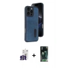 MARSİLYAN™- iPhone 16 Pro Max Kılıf Yörünge Işık Serisi - Siyah 360 Mat Full Body Arka Koruyucu + Bilvis Titan Kamera Lens - TMGI