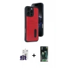 MARSİLYAN™- iPhone 16 Pro Max Kılıf Yörünge Işık Serisi - Siyah 360 Mat Full Body Arka Koruyucu + Bilvis Titan Kamera Lens - TMGI