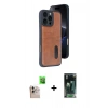 MARSİLYAN™- iPhone 16 Pro Max Kılıf Yörünge Işık Serisi - Siyah 360 Mat Full Body Arka Koruyucu + Raze Metal Kamera Lens - NLGY