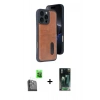 MARSİLYAN™- iPhone 16 Pro Max Kılıf Yörünge Işık Serisi - Siyah 360 Mat Full Body Arka Koruyucu + Raze Metal Kamera Lens - SH