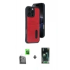 MARSİLYAN™- iPhone 16 Pro Max Kılıf Yörünge Işık Serisi - Siyah 360 Mat Full Body Arka Koruyucu + Raze Metal Kamera Lens - SH