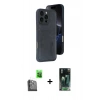 MARSİLYAN™- iPhone 16 Pro Max Kılıf Yörünge Işık Serisi - Siyah 360 Mat Full Body Arka Koruyucu + Raze Metal Kamera Lens - SH