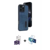 MARSİLYAN™- iPhone 16 Pro Max Kılıf Yörünge Işık Serisi - Siyah 3D Antistatik Cam Ekran Koruyucu + Bilvis Titan Kamera Lens - SH