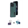 MARSİLYAN™- iPhone 16 Pro Max Kılıf Yörünge Işık Serisi - Siyah 3D Antistatik Cam Ekran Koruyucu + Bilvis Titan Kamera Lens - SH