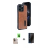 MARSİLYAN™- iPhone 16 Pro Max Kılıf Yörünge Işık Serisi - Siyah 3D Antistatik Hayalet Cam Ekran Koruyucu + Raze Metal Kamera Lens - NLGY