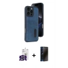MARSİLYAN™- iPhone 16 Pro Max Kılıf Yörünge Işık Serisi - Siyah 3D Antistatik Hayalet Cam Ekran Koruyucu + Bilvis Titan Kamera Lens - SH