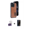 MARSİLYAN™- iPhone 16 Pro Max Kılıf Yörünge Işık Serisi - Siyah 3D Antistatik Hayalet Cam Ekran Koruyucu + Bilvis Titan Kamera Lens - SH