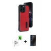 MARSİLYAN™- iPhone 16 Pro Max Kılıf Yörünge Işık Serisi - Siyah 3D Antistatik Hayalet Cam Ekran Koruyucu + Raze Metal Kamera Lens - BZ
