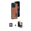 MARSİLYAN™- iPhone 16 Pro Max Kılıf Yörünge Işık Serisi - Siyah 3D Antistatik Mat Seramik Nano Ekran Koruyucu + PVD Metal Kamera Lens - SH