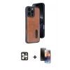 MARSİLYAN™- iPhone 16 Pro Max Kılıf Yörünge Işık Serisi - Siyah 3D Antistatik Mat Seramik Nano Ekran Koruyucu + PVD Metal Kamera Lens - GD