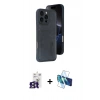 MARSİLYAN™- iPhone 16 Pro Max Kılıf Yörünge Işık Serisi - Siyah 3D Antistatik Seramik Nano Ekran Koruyucu + Bilvis Titan Kamera Lens - TMGI