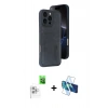 MARSİLYAN™- iPhone 16 Pro Max Kılıf Yörünge Işık Serisi - Siyah 3D Antistatik Seramik Nano Ekran Koruyucu + Raze Metal Kamera Lens - BZ