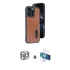 MARSİLYAN™- iPhone 16 Pro Max Kılıf Yörünge Işık Serisi - Siyah 3D Antistatik Seramik Nano Ekran Koruyucu + Pers Alüminyum Kamera Lens - GI