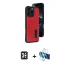 MARSİLYAN™- iPhone 16 Pro Max Kılıf Yörünge Işık Serisi - Siyah 3D Antistatik Seramik Nano Ekran Koruyucu + PVD Metal Kamera Lens - SH