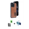 MARSİLYAN™- iPhone 16 Pro Max Kılıf Yörünge Işık Serisi - Siyah 3D Antistatik Seramik Nano Ekran Koruyucu + Raze Metal Kamera Lens - SH