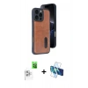MARSİLYAN™- iPhone 16 Pro Max Kılıf Yörünge Işık Serisi - Siyah 3D Antistatik Seramik Nano Ekran Koruyucu + Raze Metal Kamera Lens - BZ