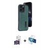 MARSİLYAN™- iPhone 16 Pro Max Kılıf Yörünge Işık Serisi - Siyah 3D Antistatik Seramik Nano Ekran Koruyucu + Bilvis Titan Kamera Lens - GS