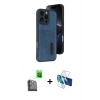 MARSİLYAN™- iPhone 16 Pro Max Kılıf Yörünge Işık Serisi - Siyah 3D Antistatik Seramik Nano Ekran Koruyucu + Raze Metal Kamera Lens - SH