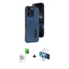MARSİLYAN™- iPhone 16 Pro Max Kılıf Yörünge Işık Serisi - Siyah 3D Antistatik Seramik Nano Ekran Koruyucu + Raze Metal Kamera Lens - BZ