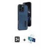 MARSİLYAN™- iPhone 16 Pro Max Kılıf Yörünge Işık Serisi - Siyah 3D Antistatik Seramik Nano Ekran Koruyucu + PVD Metal Kamera Lens - SH