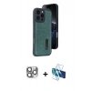 MARSİLYAN™- iPhone 16 Pro Max Kılıf Yörünge Işık Serisi - Siyah 3D Antistatik Seramik Nano Ekran Koruyucu + Pers Alüminyum Kamera Lens - GI