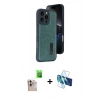 MARSİLYAN™- iPhone 16 Pro Max Kılıf Yörünge Işık Serisi - Siyah 3D Antistatik Seramik Nano Ekran Koruyucu + Raze Metal Kamera Lens - NLGY