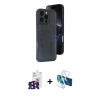 MARSİLYAN™- iPhone 16 Pro Max Kılıf Yörünge Işık Serisi - Siyah 3D Antistatik Seramik Nano Ekran Koruyucu + Bilvis Titan Kamera Lens - SH