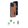 MARSİLYAN™- iPhone 16 Pro Max Kılıf Yörünge Işık Serisi - Siyah Bilvis 3D Cam Ekran Koruyucu + Raze Metal Kamera Lens - BZ