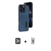 MARSİLYAN™- iPhone 16 Pro Max Kılıf Yörünge Işık Serisi - Siyah Bilvis 3D Cam Ekran Koruyucu + PVD Metal Kamera Lens - SH