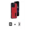 MARSİLYAN™- iPhone 16 Pro Max Kılıf Yörünge Işık Serisi - Siyah Bilvis 3D Cam Ekran Koruyucu + PVD Metal Kamera Lens - SH