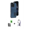 MARSİLYAN™- iPhone 16 Pro Max Kılıf Yörünge Işık Serisi - Siyah Bilvis 3X AR Hayalet Cam Ekran Koruyucu + Raze Metal Kamera Lens - SH