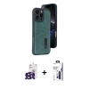 MARSİLYAN™- iPhone 16 Pro Max Kılıf Yörünge Işık Serisi - Siyah Bilvis 3X AR Hayalet Cam Ekran Koruyucu + Bilvis Titan Kamera Lens - SH