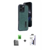 MARSİLYAN™- iPhone 16 Pro Max Kılıf Yörünge Işık Serisi - Siyah Bilvis 3X AR Hayalet Cam Ekran Koruyucu + Raze Metal Kamera Lens - SH