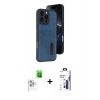 MARSİLYAN™- iPhone 16 Pro Max Kılıf Yörünge Işık Serisi - Siyah Bilvis 3X AR Hayalet Cam Ekran Koruyucu + Raze Metal Kamera Lens - BZ
