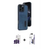 MARSİLYAN™- iPhone 16 Pro Max Kılıf Yörünge Işık Serisi - Siyah Bilvis 3X AR Hayalet Cam Ekran Koruyucu + Bilvis Titan Kamera Lens - SH