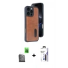 MARSİLYAN™- iPhone 16 Pro Max Kılıf Yörünge Işık Serisi - Siyah Bilvis 3X AR Hayalet Cam Ekran Koruyucu + Raze Metal Kamera Lens - SH
