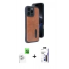 MARSİLYAN™- iPhone 16 Pro Max Kılıf Yörünge Işık Serisi - Siyah Bilvis 3X AR Hayalet Cam Ekran Koruyucu + Raze Metal Kamera Lens - BZ