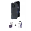 MARSİLYAN™- iPhone 16 Pro Max Kılıf Yörünge Işık Serisi - Siyah Bilvis 3X AR HD Cam Ekran Koruyucu + Bilvis Titan Kamera Lens - GS