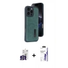 MARSİLYAN™- iPhone 16 Pro Max Kılıf Yörünge Işık Serisi - Siyah Bilvis 3X AR HD Cam Ekran Koruyucu + Bilvis Titan Kamera Lens - TMGI