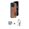 MARSİLYAN™- iPhone 16 Pro Max Kılıf Yörünge Işık Serisi - Siyah Bilvis 3X AR HD Cam Ekran Koruyucu + Pers Alüminyum Kamera Lens - GI
