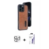 MARSİLYAN™- iPhone 16 Pro Max Kılıf Yörünge Işık Serisi - Siyah Bilvis 3X AR HD Cam Ekran Koruyucu + Pers Alüminyum Kamera Lens - GS